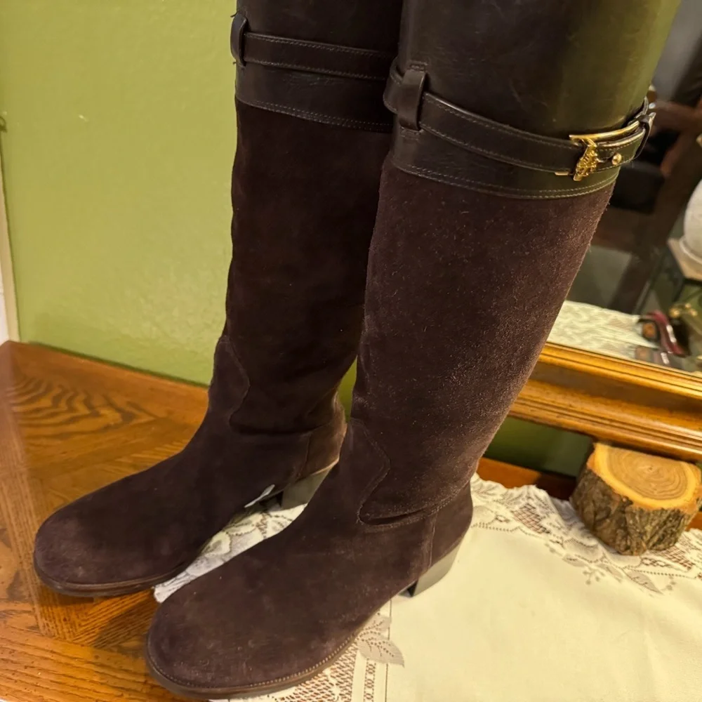 Tory Burch Suede Knee-High Boots